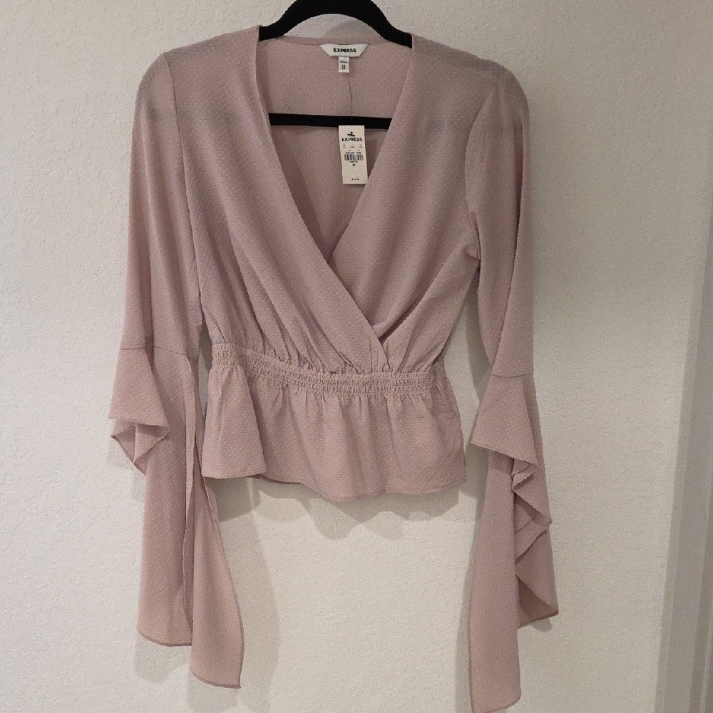 Express Mauve Color Wrap Blouse
